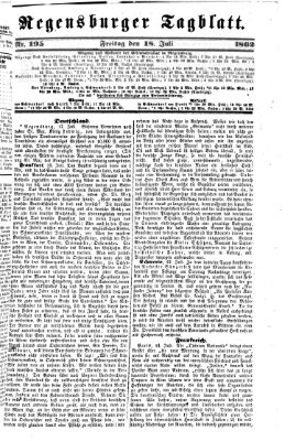 Regensburger Tagblatt Freitag 18. Juli 1862