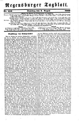 Regensburger Tagblatt Samstag 2. August 1862