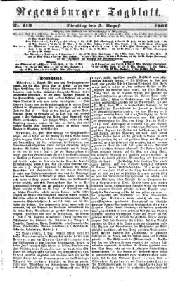 Regensburger Tagblatt Dienstag 5. August 1862