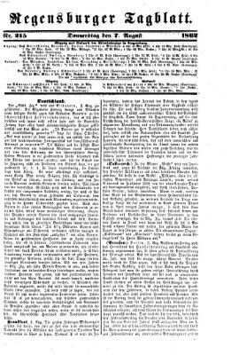 Regensburger Tagblatt Donnerstag 7. August 1862