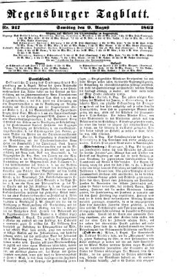 Regensburger Tagblatt Samstag 9. August 1862