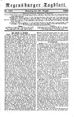 Regensburger Tagblatt Samstag 16. August 1862