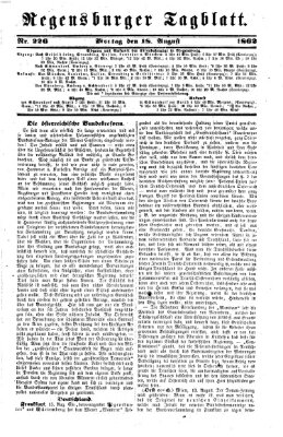 Regensburger Tagblatt Montag 18. August 1862