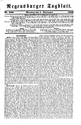 Regensburger Tagblatt Montag 1. September 1862