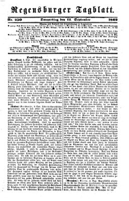 Regensburger Tagblatt Donnerstag 11. September 1862