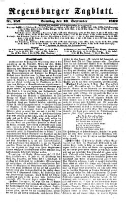 Regensburger Tagblatt Samstag 13. September 1862