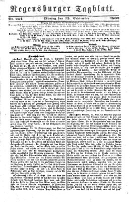 Regensburger Tagblatt Montag 15. September 1862