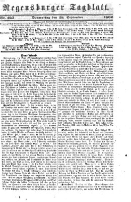 Regensburger Tagblatt Donnerstag 18. September 1862