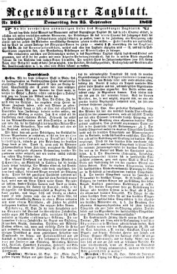 Regensburger Tagblatt Donnerstag 25. September 1862