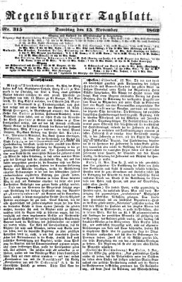 Regensburger Tagblatt Samstag 15. November 1862