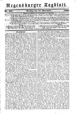 Regensburger Tagblatt Montag 17. November 1862