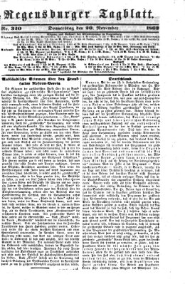 Regensburger Tagblatt Donnerstag 20. November 1862