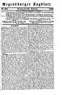 Regensburger Tagblatt Sonntag 21. Dezember 1862