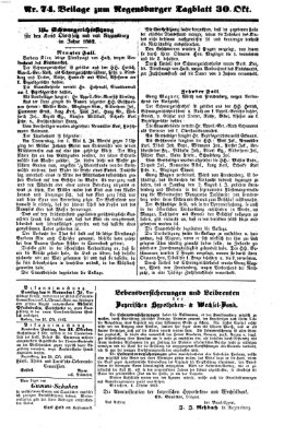 Regensburger Tagblatt Donnerstag 30. Oktober 1862