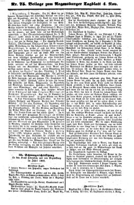 Regensburger Tagblatt Dienstag 4. November 1862