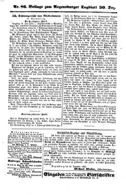 Regensburger Tagblatt Dienstag 30. Dezember 1862