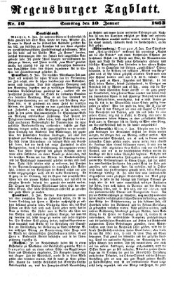 Regensburger Tagblatt Samstag 10. Januar 1863