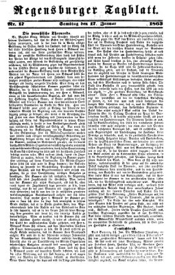 Regensburger Tagblatt Samstag 17. Januar 1863