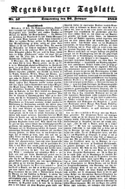 Regensburger Tagblatt Donnerstag 26. Februar 1863