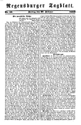 Regensburger Tagblatt Freitag 27. Februar 1863