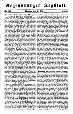 Regensburger Tagblatt Montag 2. März 1863