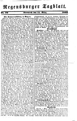 Regensburger Tagblatt Mittwoch 11. März 1863