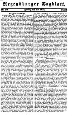 Regensburger Tagblatt Freitag 13. März 1863