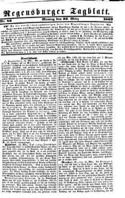 Regensburger Tagblatt Montag 23. März 1863