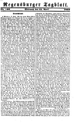 Regensburger Tagblatt Mittwoch 15. April 1863