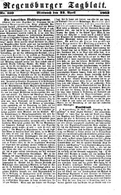 Regensburger Tagblatt Mittwoch 22. April 1863