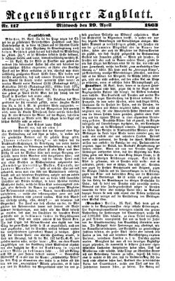 Regensburger Tagblatt Mittwoch 29. April 1863