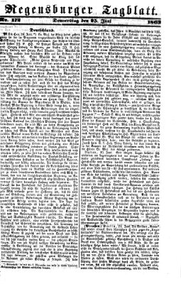 Regensburger Tagblatt Donnerstag 25. Juni 1863