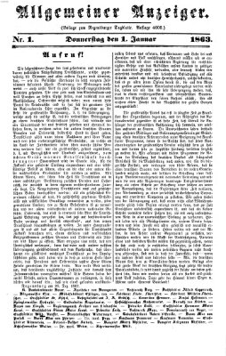 Regensburger Tagblatt Donnerstag 1. Januar 1863