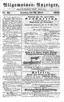 Regensburger Tagblatt Samstag 25. April 1863