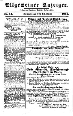 Regensburger Tagblatt Donnerstag 11. Juni 1863