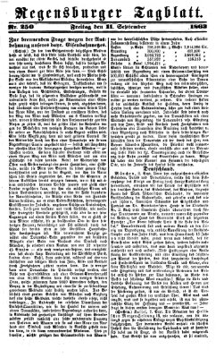 Regensburger Tagblatt Freitag 11. September 1863