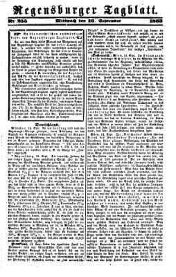 Regensburger Tagblatt Mittwoch 16. September 1863