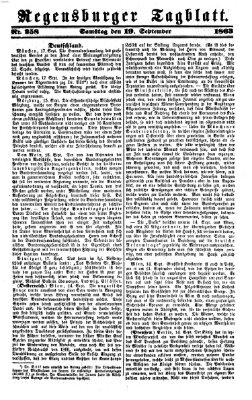 Regensburger Tagblatt Samstag 19. September 1863