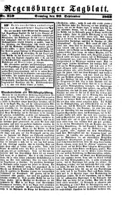 Regensburger Tagblatt Sonntag 20. September 1863