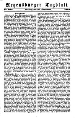 Regensburger Tagblatt Montag 21. September 1863