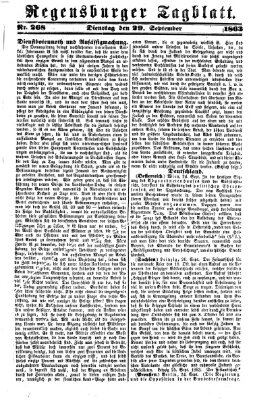 Regensburger Tagblatt Dienstag 29. September 1863