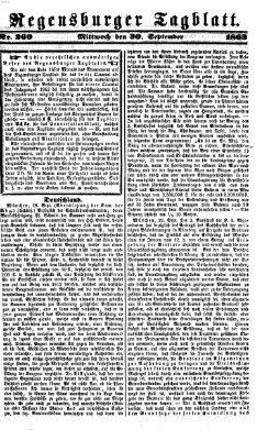 Regensburger Tagblatt Mittwoch 30. September 1863