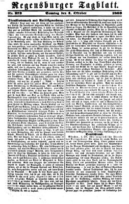 Regensburger Tagblatt Sonntag 4. Oktober 1863