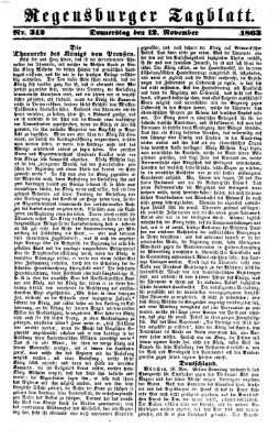 Regensburger Tagblatt Donnerstag 12. November 1863