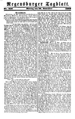 Regensburger Tagblatt Montag 16. November 1863