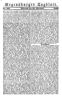 Regensburger Tagblatt Mittwoch 18. November 1863