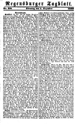 Regensburger Tagblatt Dienstag 1. Dezember 1863