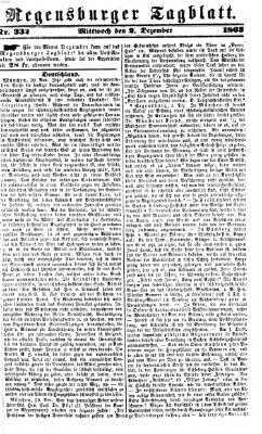 Regensburger Tagblatt Mittwoch 2. Dezember 1863