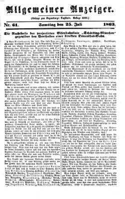 Regensburger Tagblatt Samstag 25. Juli 1863