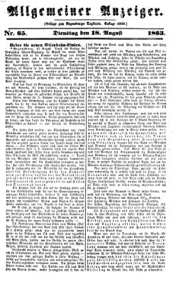 Regensburger Tagblatt Dienstag 18. August 1863